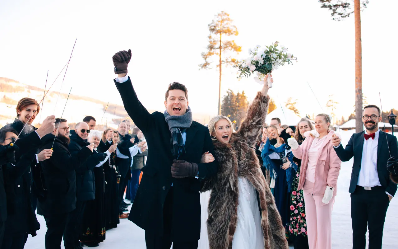 Bryllup, vinterbryllup, iskatedral